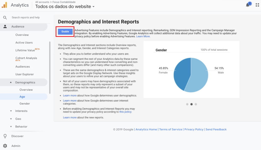 The Google Analytics graphs does not appear. What should I do? - Reportei