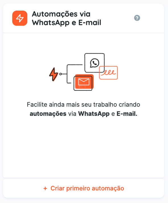 bloco de automações via email e whatsapp