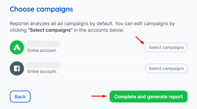 Choose campaigns