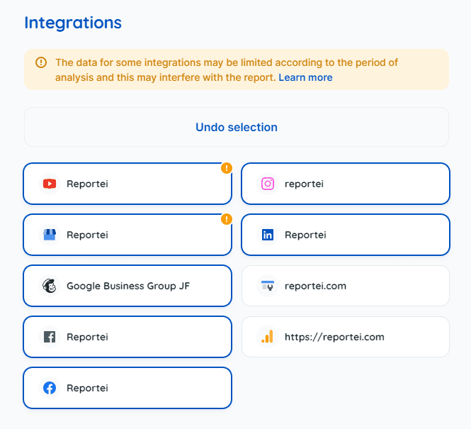 select integrations