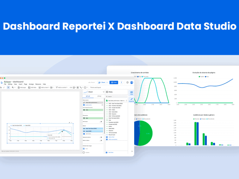 Dashboard Reportei x Dashboard Data Studio
