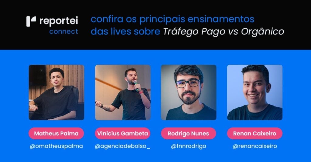 Reportei Connect confira os principais ensinamentos da live Tráfego Pago vs Orgânico