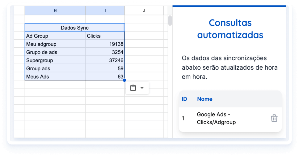 Configuração de atualização automática de dados no Reportei Sync