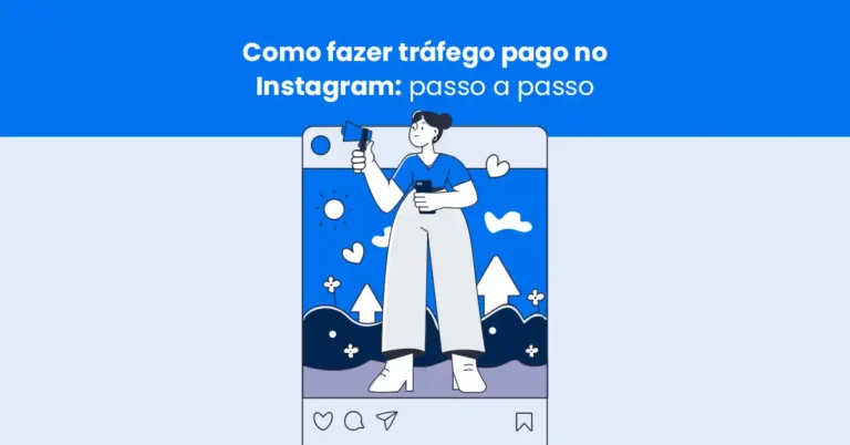 Ilustração sobre como fazer tráfego no Instagram com estratégia de anúncios pagos passo a passo.