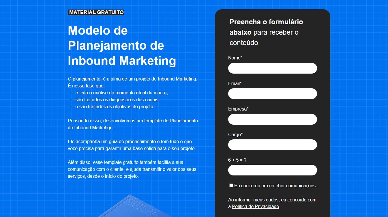Modelo de Planejamento de Inbound Marketing