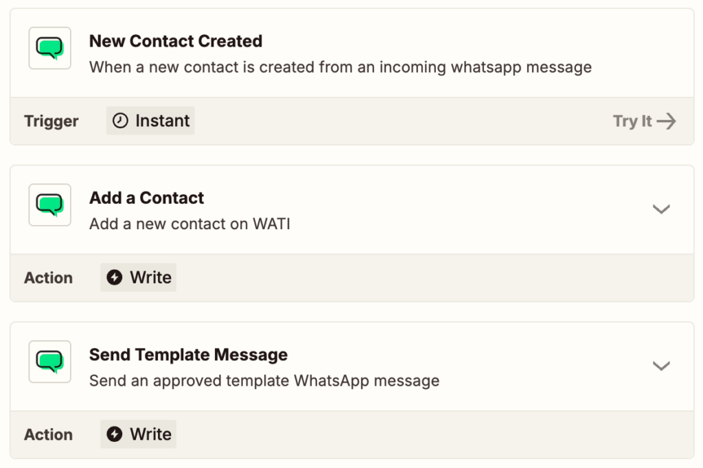 Integração WATI para WhatsApp no Zapier