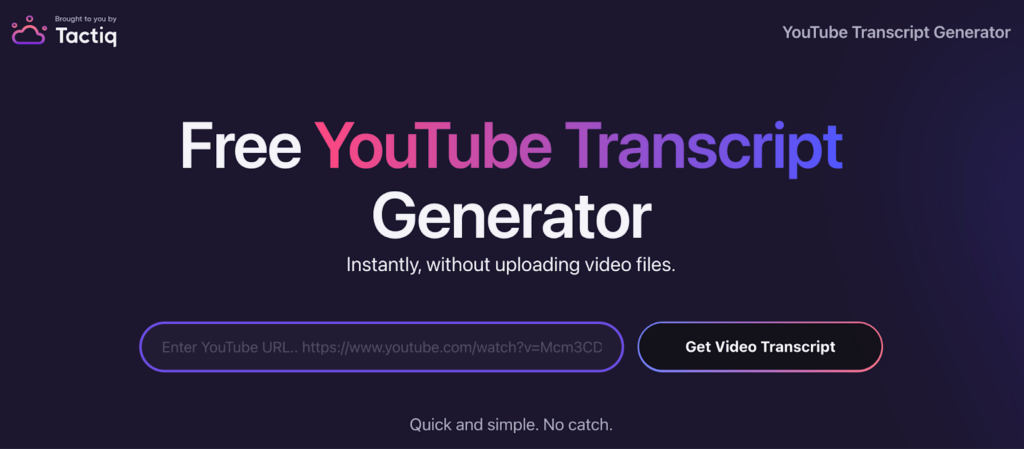 Como transcrever vídeo do YouTube com o Tactiq