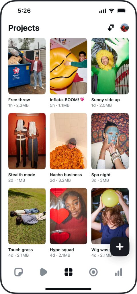 Gestão de projetos no Edits do Instagram