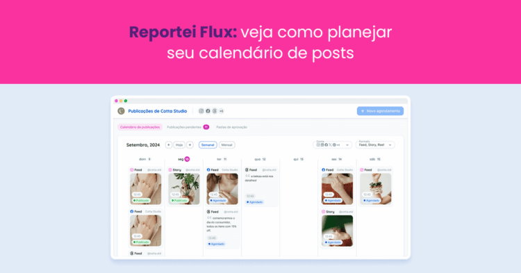 Reportei Flux: veja como planejar seu calendário de posts