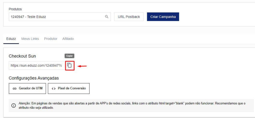 Como configurar links de afiliado e vender na Eduzz