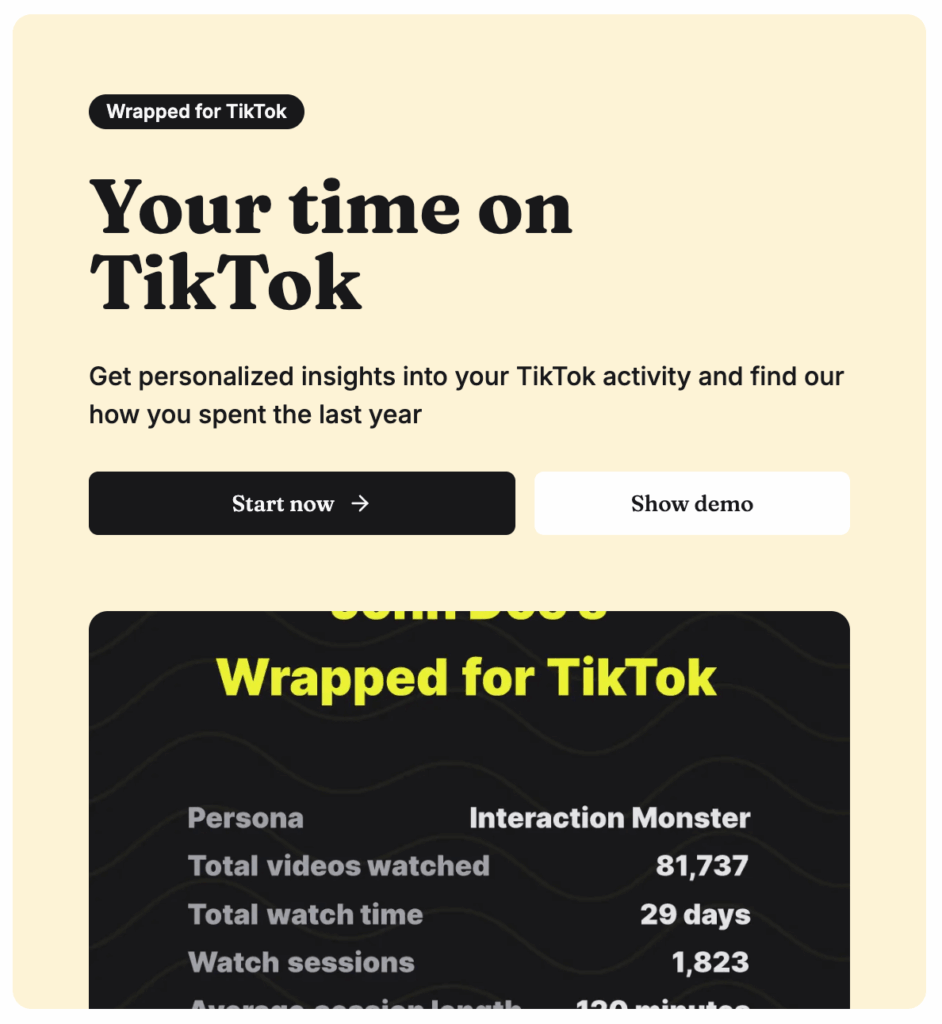 O que é o Wrapped for TikTok