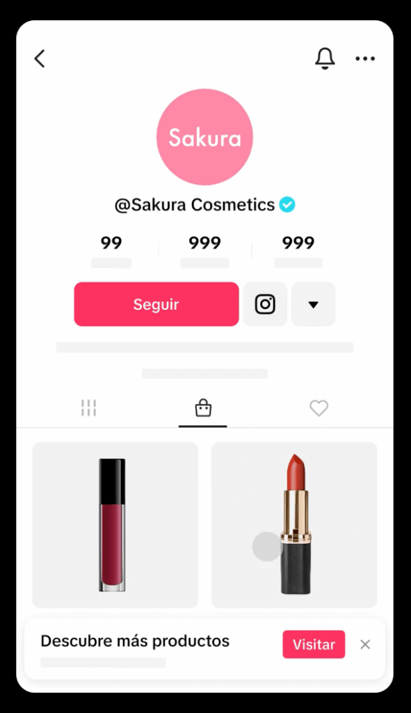 Vitrine no app TikTok Shop