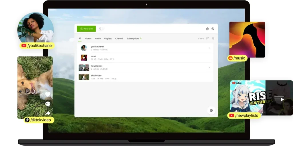 Baixar vídeos do YouTube Shorts utilizando softwares em interface com fundo branco e visual limpo