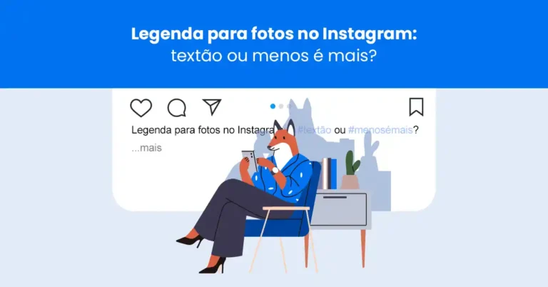 Ilustração explicando o uso da legenda para foto no Instagram