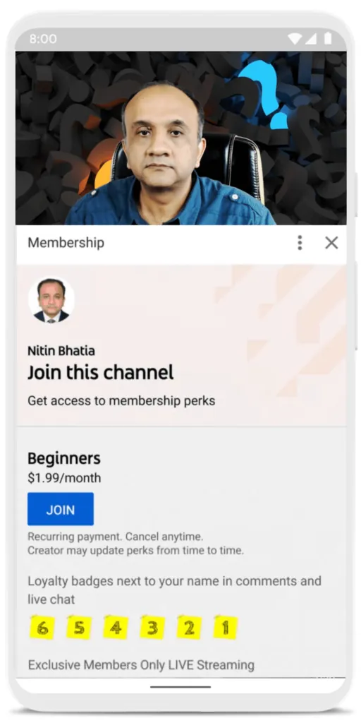 Monetização do YouTube com assinatura de membros oferecendo benefícios exclusivos no canal