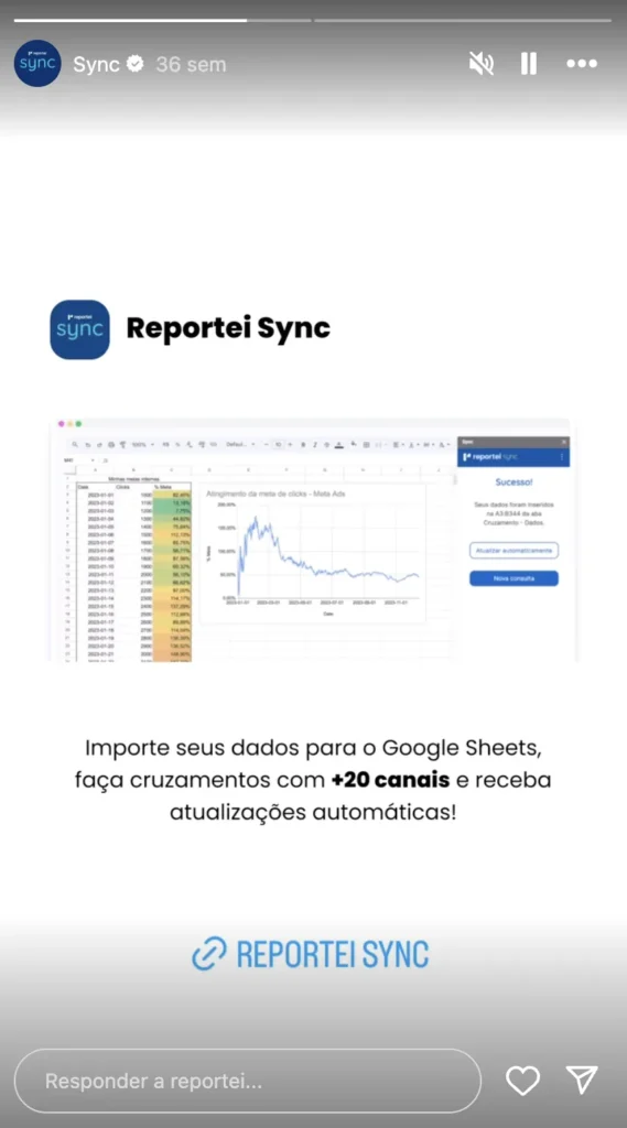 Exemplo de produto e serviço exibido nos Destaques do Instagram de uma marca