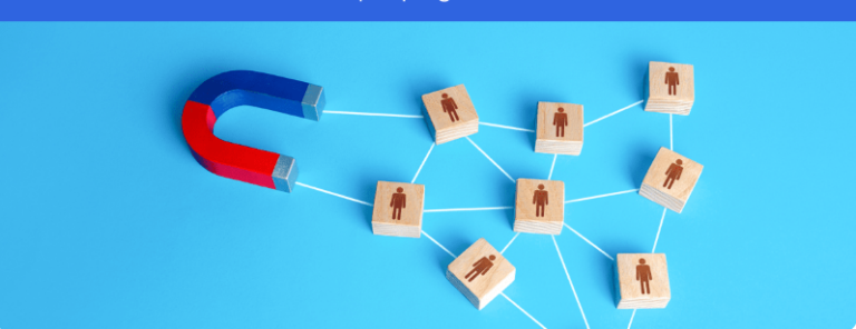 Digital marketing clients attracted with a magnet concept, representing strategies to capture high-paying digital marketing clients and grow your business