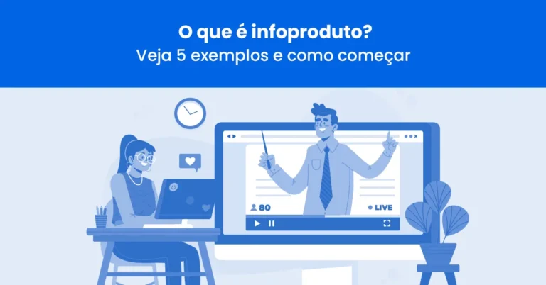 Ilustração de curso online, exemplificando o que é um infoproduto.