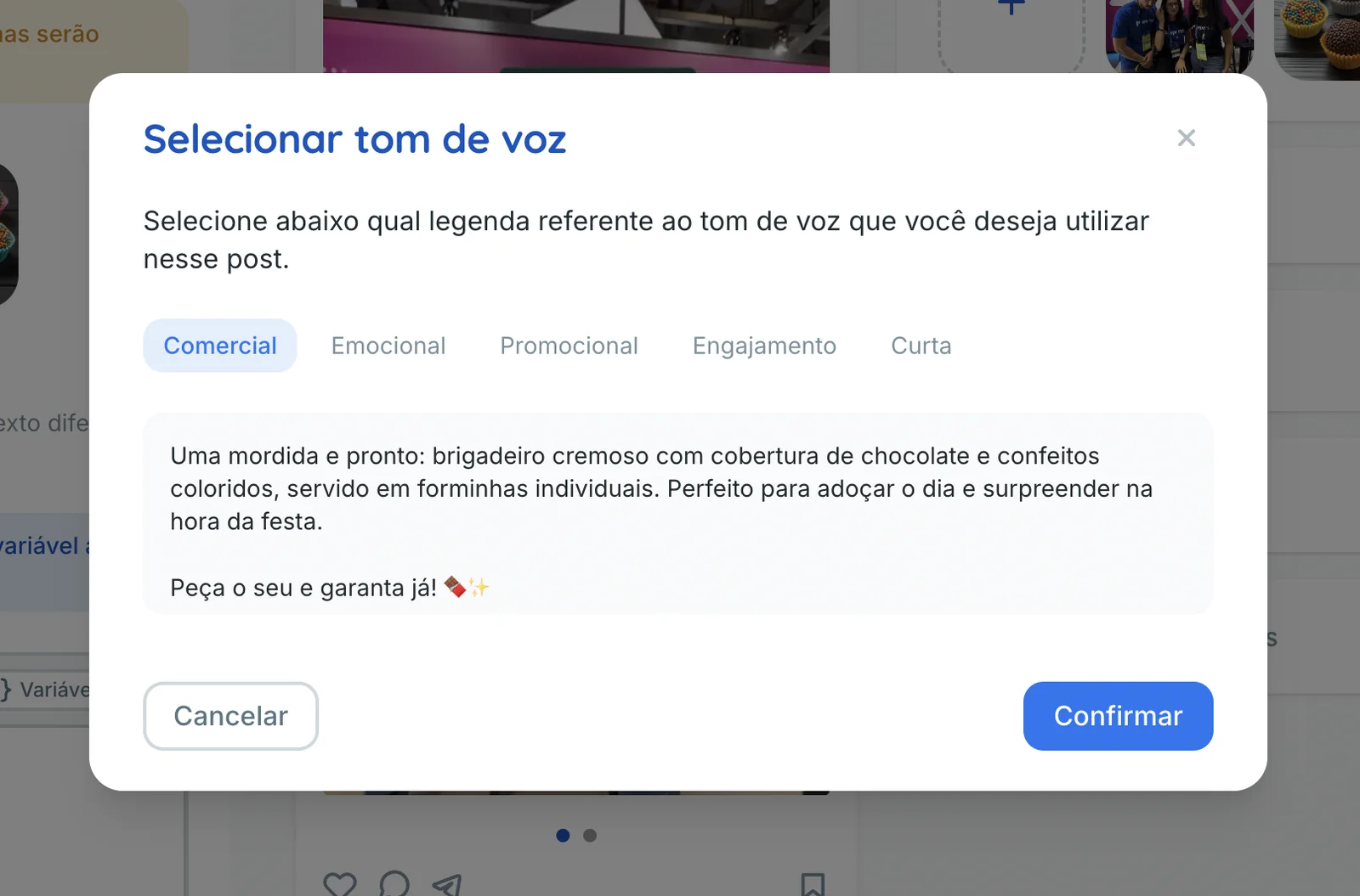 Opções de legendas geradas pelo Flux AI