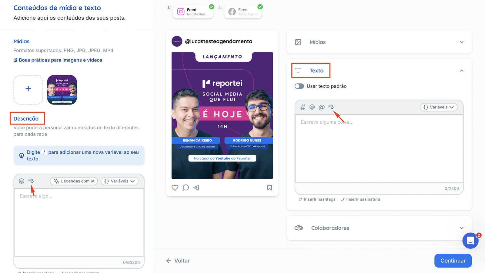Correção ortográfica de legenda no Flux