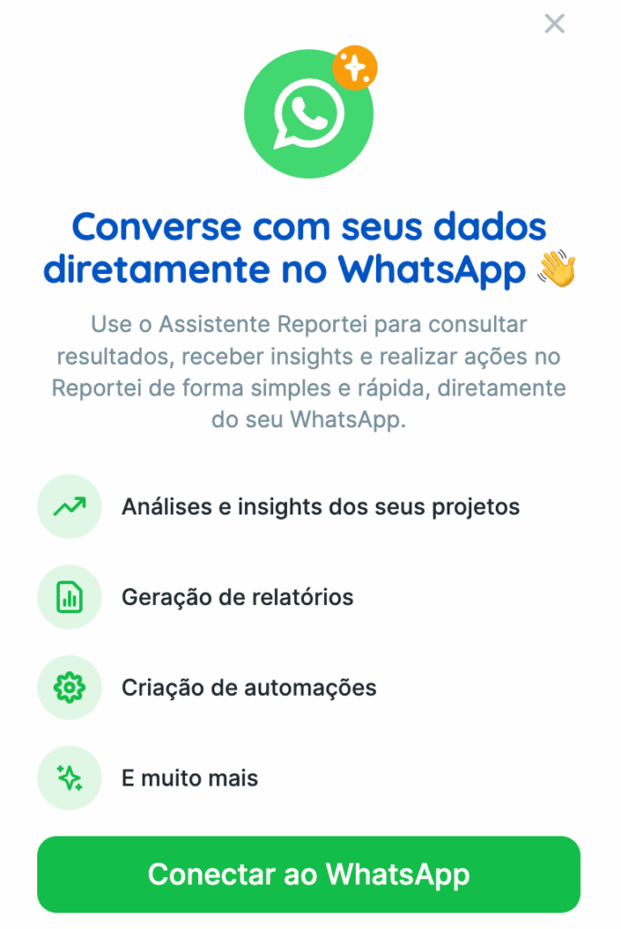 assistente de IA no WhatsApp do Reportei