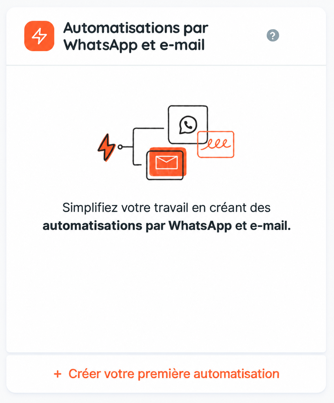 Bloc des automatisations par e-mail et WhatsApp