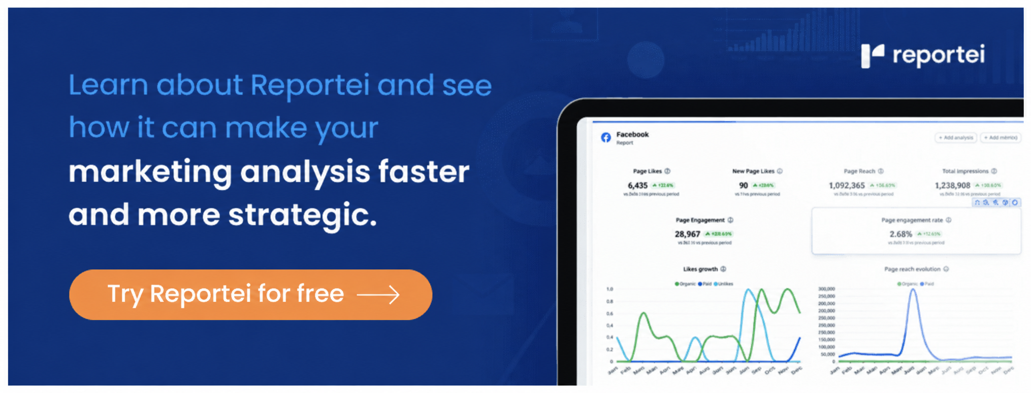 Try Reportei for free